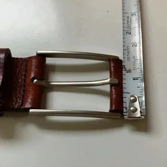 National Geographic  100% leather belt from 2008, reddish brown, silver buckle - Picture 7 of 9
